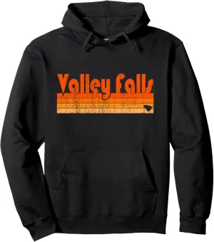 Valley Falls, SC Retro 80s Style Pullover Hoodie