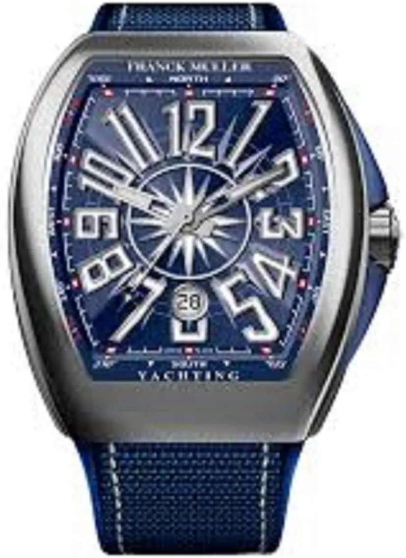 Vanguard Mens Automatic Date Blue Face Blue Rubber Strap Watch V 45 SC DT Yachting AC.BL