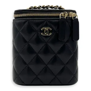 Vanity Crossbody Bag Mini Black in Lambskin , Gold Hardware