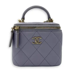 Vanity Crossbody Bag Mini Purple in Lambskin, Gold hardware