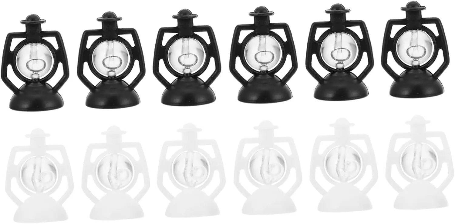 VANZACK 2sets Kerosene Lamps Miniature Lantern Kerosene Lights Enhance Boys and Girls Imaginative Play Fake Lights Toy 12pcs*2