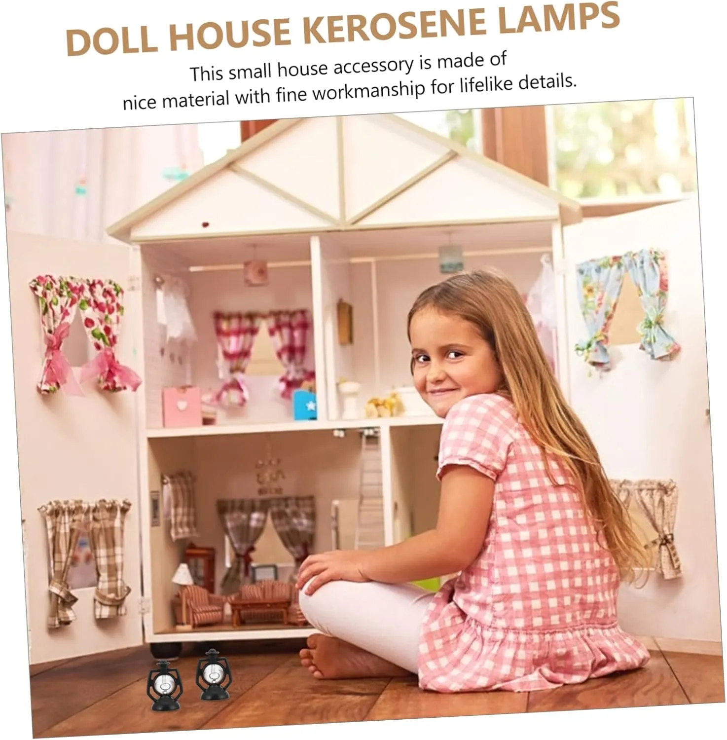 VANZACK 2sets Kerosene Lamps Miniature Lantern Kerosene Lights Enhance Boys and Girls Imaginative Play Fake Lights Toy 12pcs*2