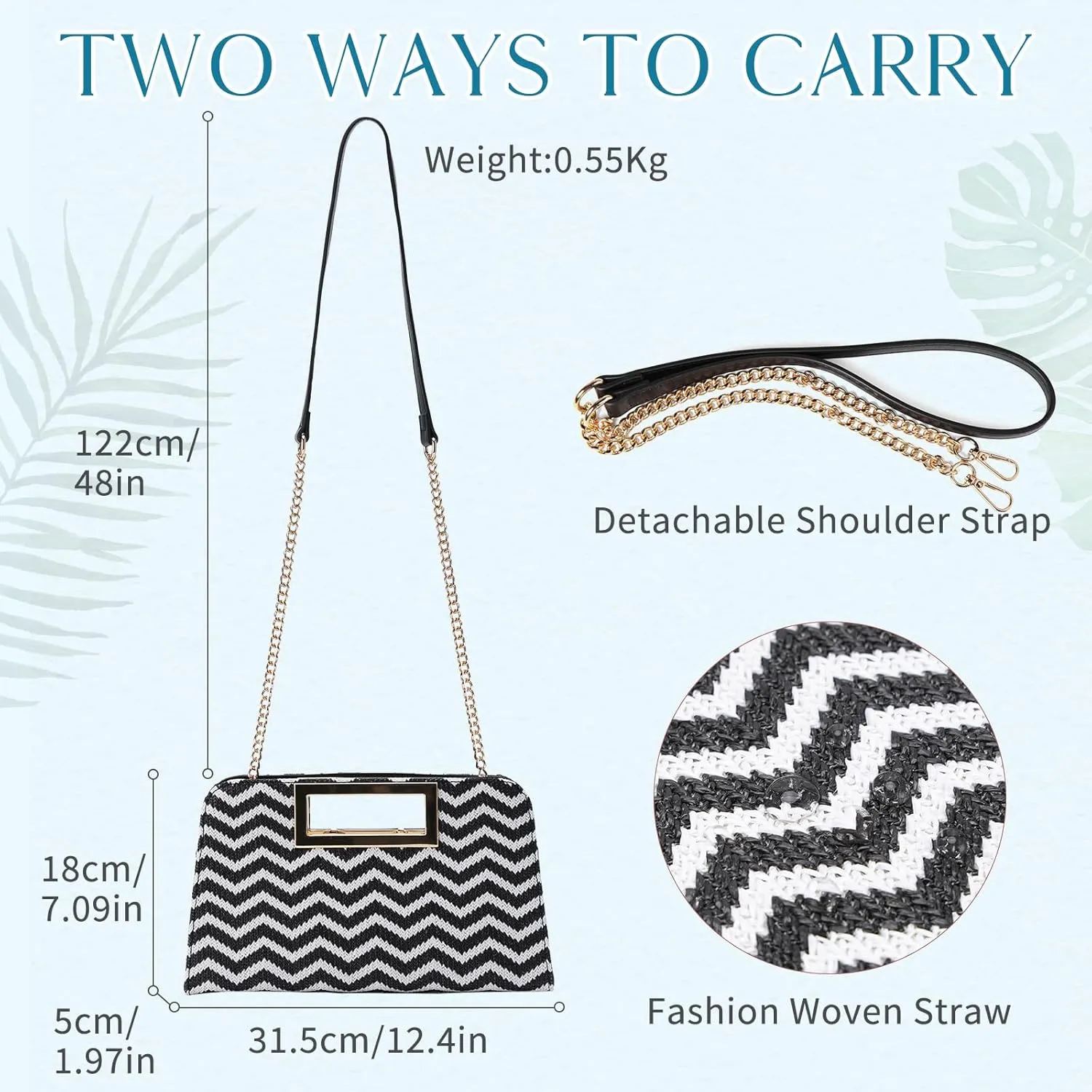 VASCHY Clutch Purse for Women,Fashion Vegan Leather Cut-Out Handle Evening Handbag Crossbody Shoulder Bag for Wedding,Party
