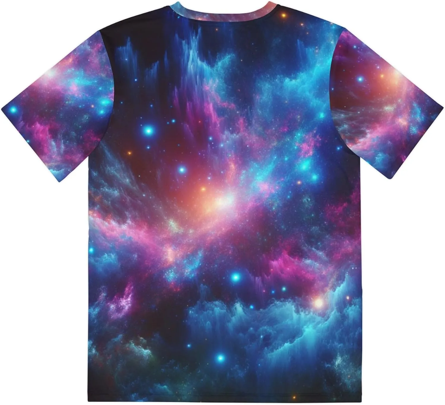 Vibrant Men's Abstract Neon Galaxy Style T-Shirt - Fashionable Cosmic Tees for Men - Tee