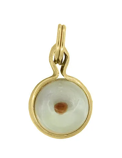 Vintage 1960's Moveable Mustard Seed Charm - 14K Yellow Gold