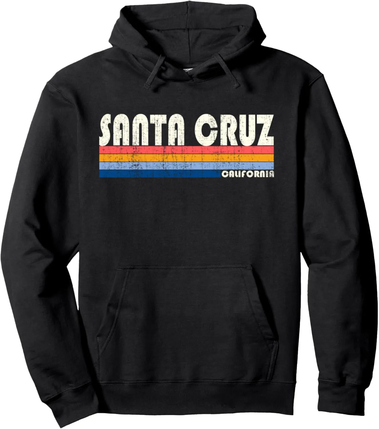 Vintage 70s 80s Style Santa Cruz CA Pullover Hoodie