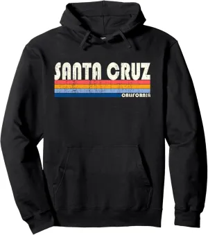 Vintage 70s 80s Style Santa Cruz CA Pullover Hoodie