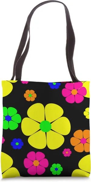 vintage mod floral groovy flowers retro Tote Bag