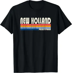 Vintage Retro 70s 80s Style Hometown of New Holland, PA T-Shirt