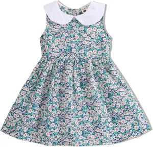 VINUOKER Toddler Girls Summer Floral Dress Sleeveless Sundress Peter Pan Collar Casual Dress Polo Dress