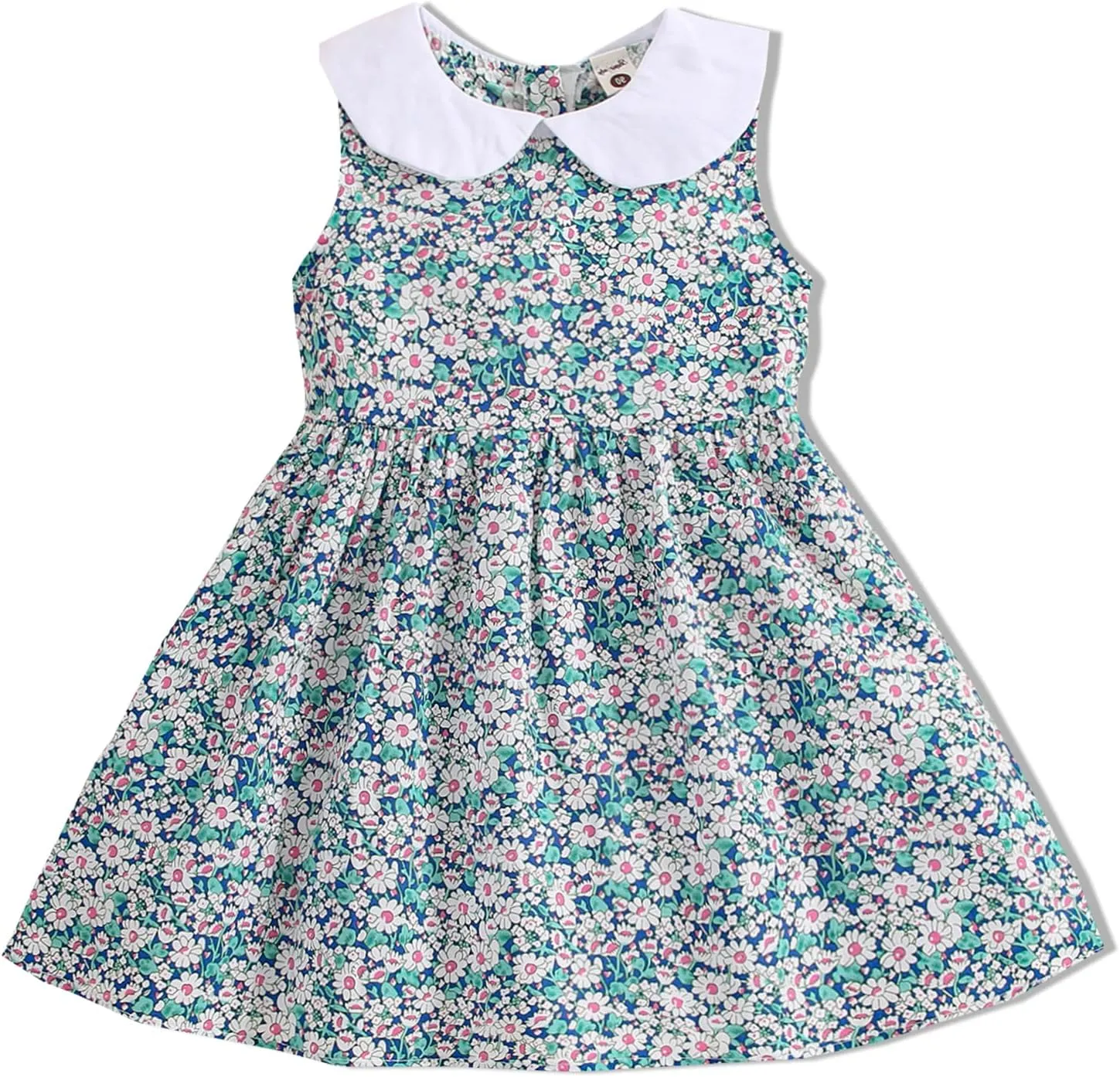 VINUOKER Toddler Girls Summer Floral Dress Sleeveless Sundress Peter Pan Collar Casual Dress Polo Dress