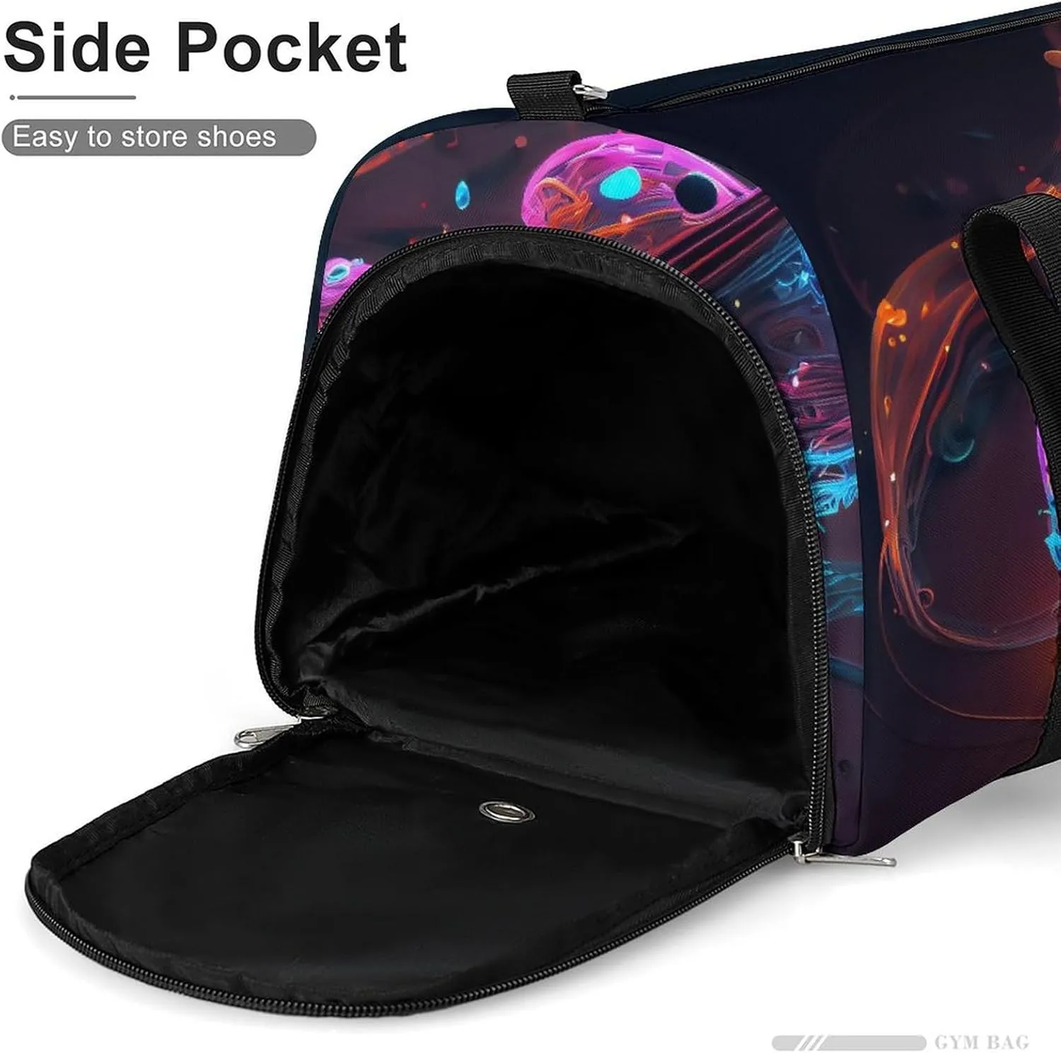 Violin With Bow Music Sports Duffel Bag for Men Women with Wet Pocket and Shoe Compartment
