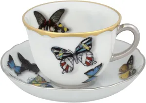 Vista Alegre Butterfly Parade Coffee Cup and Saucer Set of 2 by Christian Lacroix