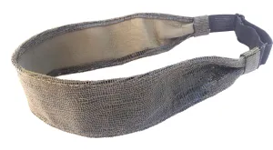 Wardani, 2" Lizard embossed suede leather headband, adjustable elastic (Olive)