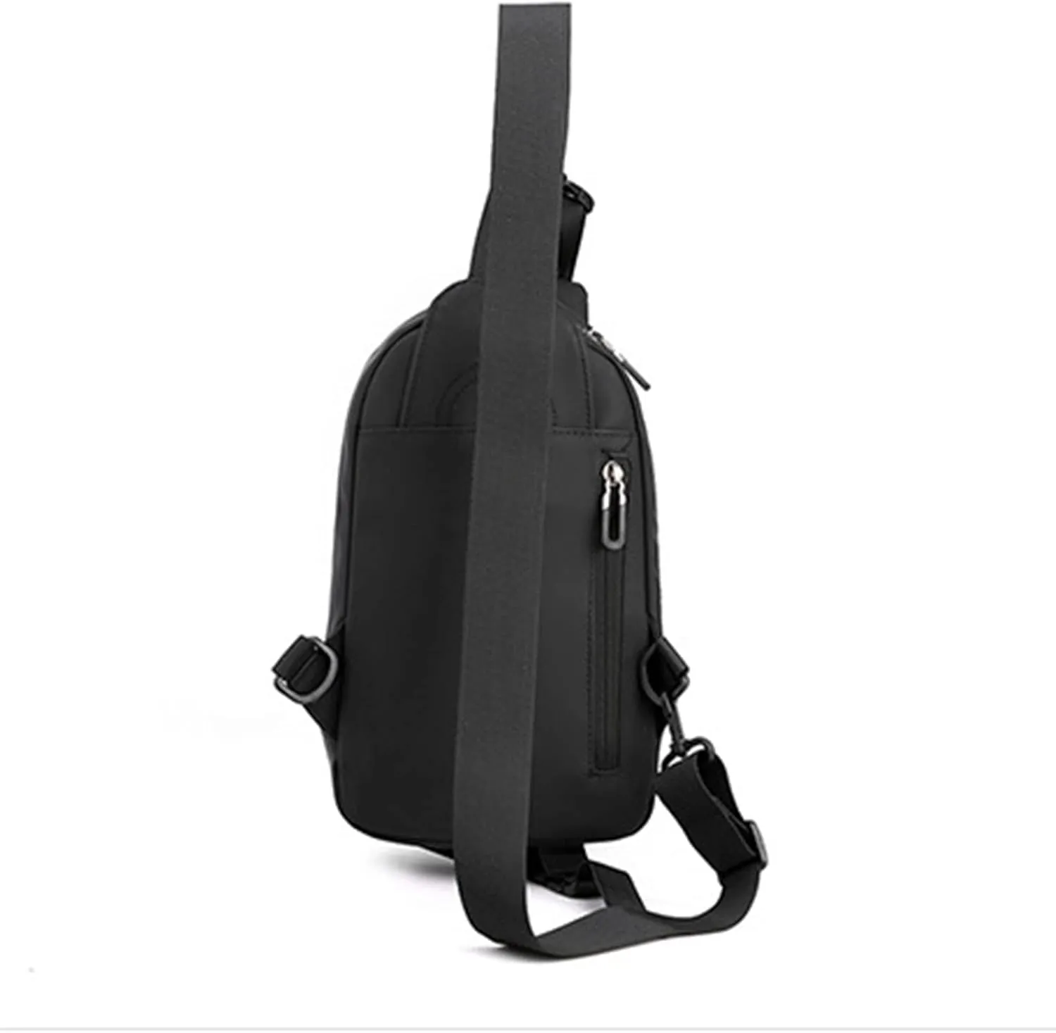 Waterproof Backpack for Men Women Shoulder Bags with Zipper Pocket Adjustable Strap Casual Daily Daypack Purse(Black)