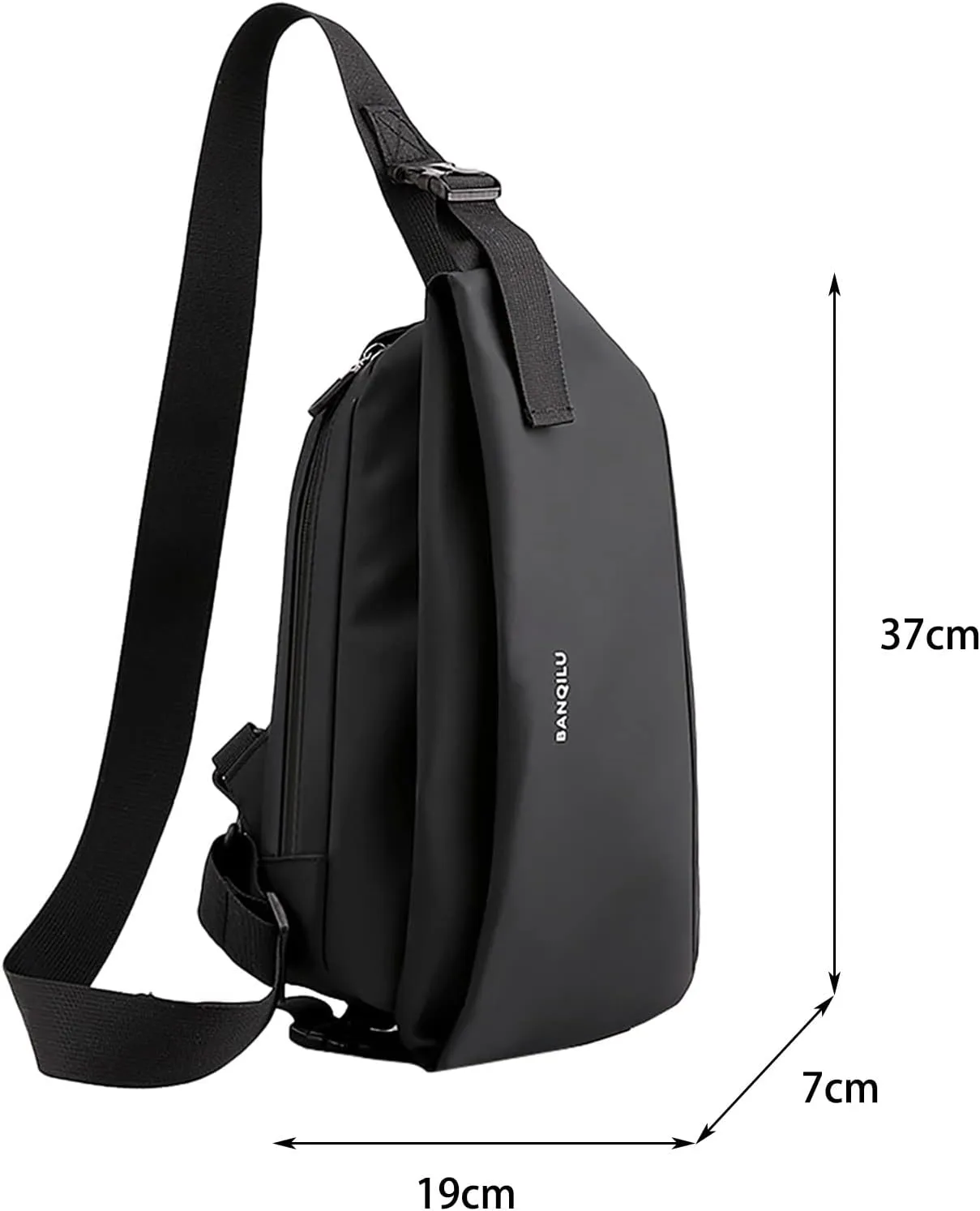Waterproof Backpack for Men Women Shoulder Bags with Zipper Pocket Adjustable Strap Casual Daily Daypack Purse(Black)