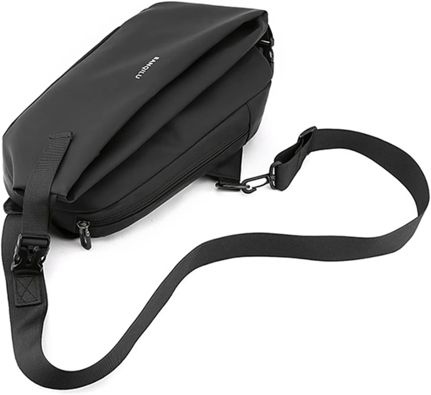 Waterproof Backpack for Men Women Shoulder Bags with Zipper Pocket Adjustable Strap Casual Daily Daypack Purse(Black)