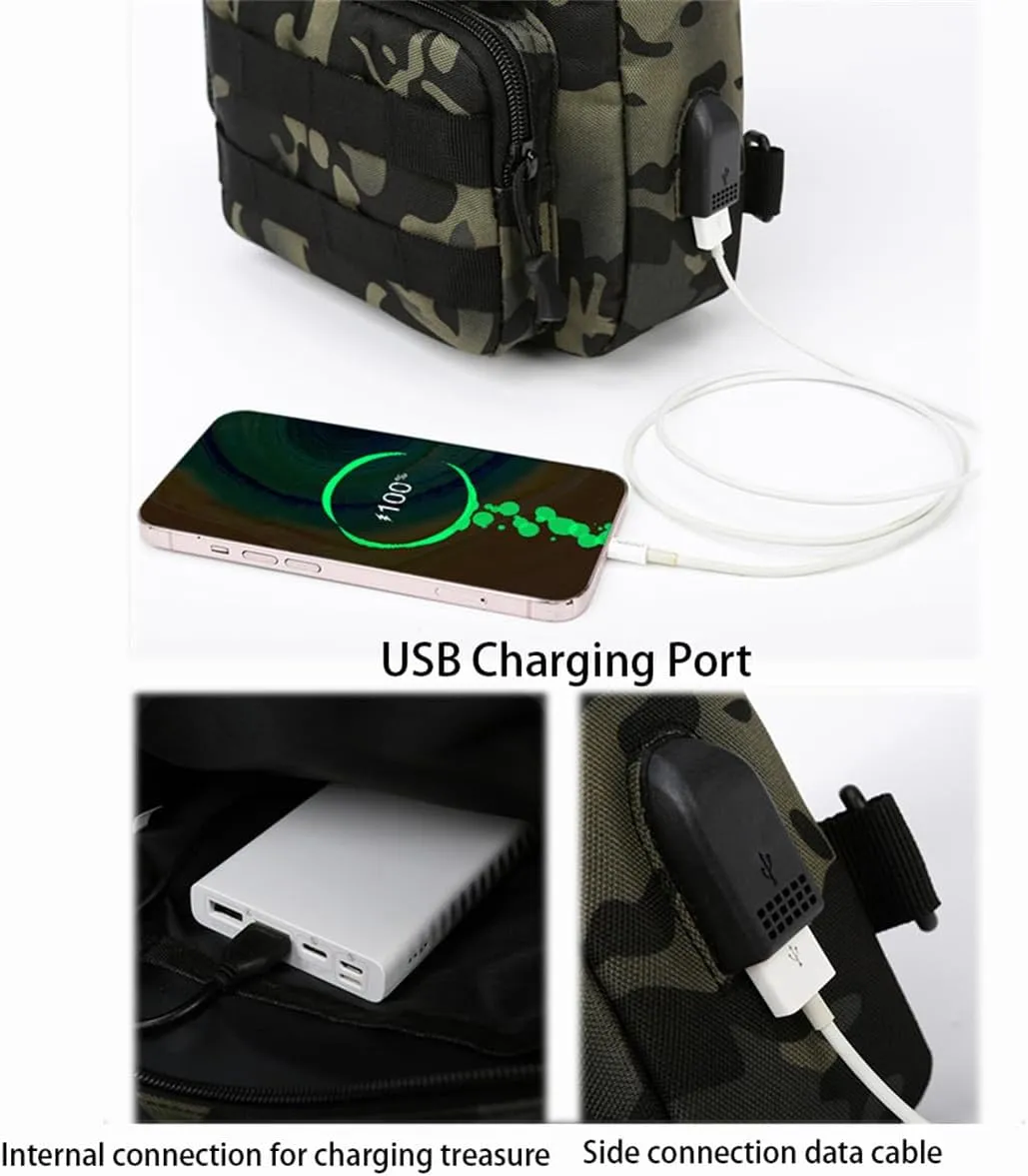 Waterproof Fly Fishing Sling Pack, Waterproof Fishing Tackle Bag Backpack Oxford Cloth Chest Shoulder (Black)