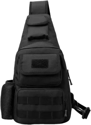 Waterproof Fly Fishing Sling Pack, Waterproof Fishing Tackle Bag Backpack Oxford Cloth Chest Shoulder (Black)