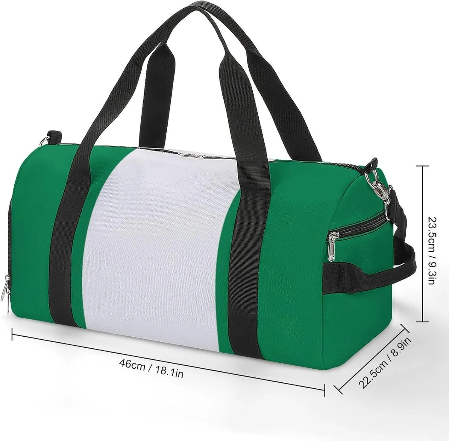 Waterproof Nigeria Flag Gym Bag for Men Women with Shoe Compartment Tote