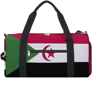 Waterproof Travel Duffel Bag Western Sahara Flag for Men Women Shoe Compartment