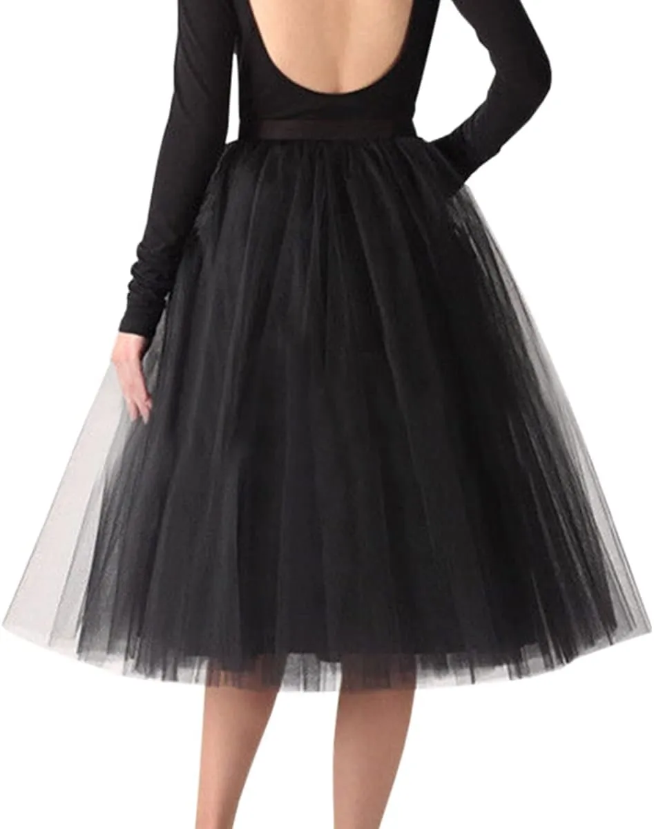 WDPL Adult A-line Tulle Skirt Bridesmaid Petticoat Tutu for Women
