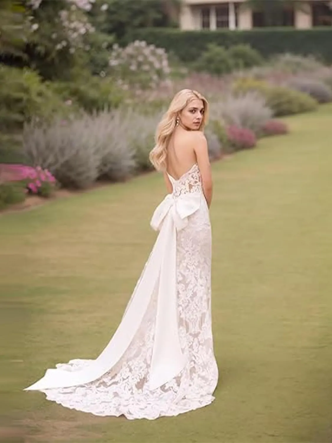 Wedding Dresses for Bride Long Lace Applique Tulle Bridal Gown Boho Beach Wedding Dress