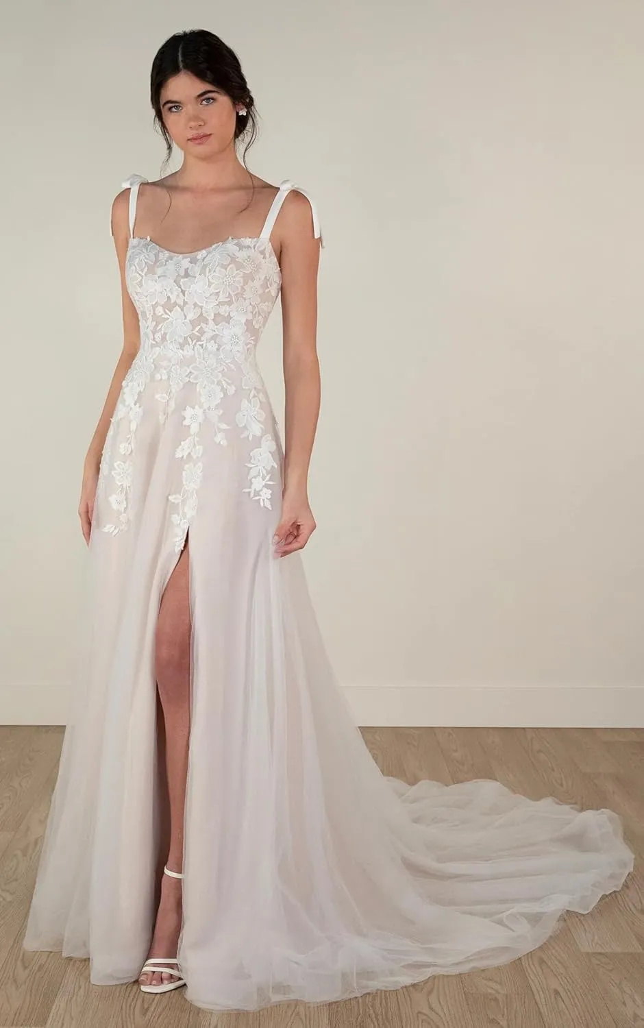Wedding Dresses for Bride Long Lace Applique Tulle Bridal Gown Boho Beach Wedding Dress