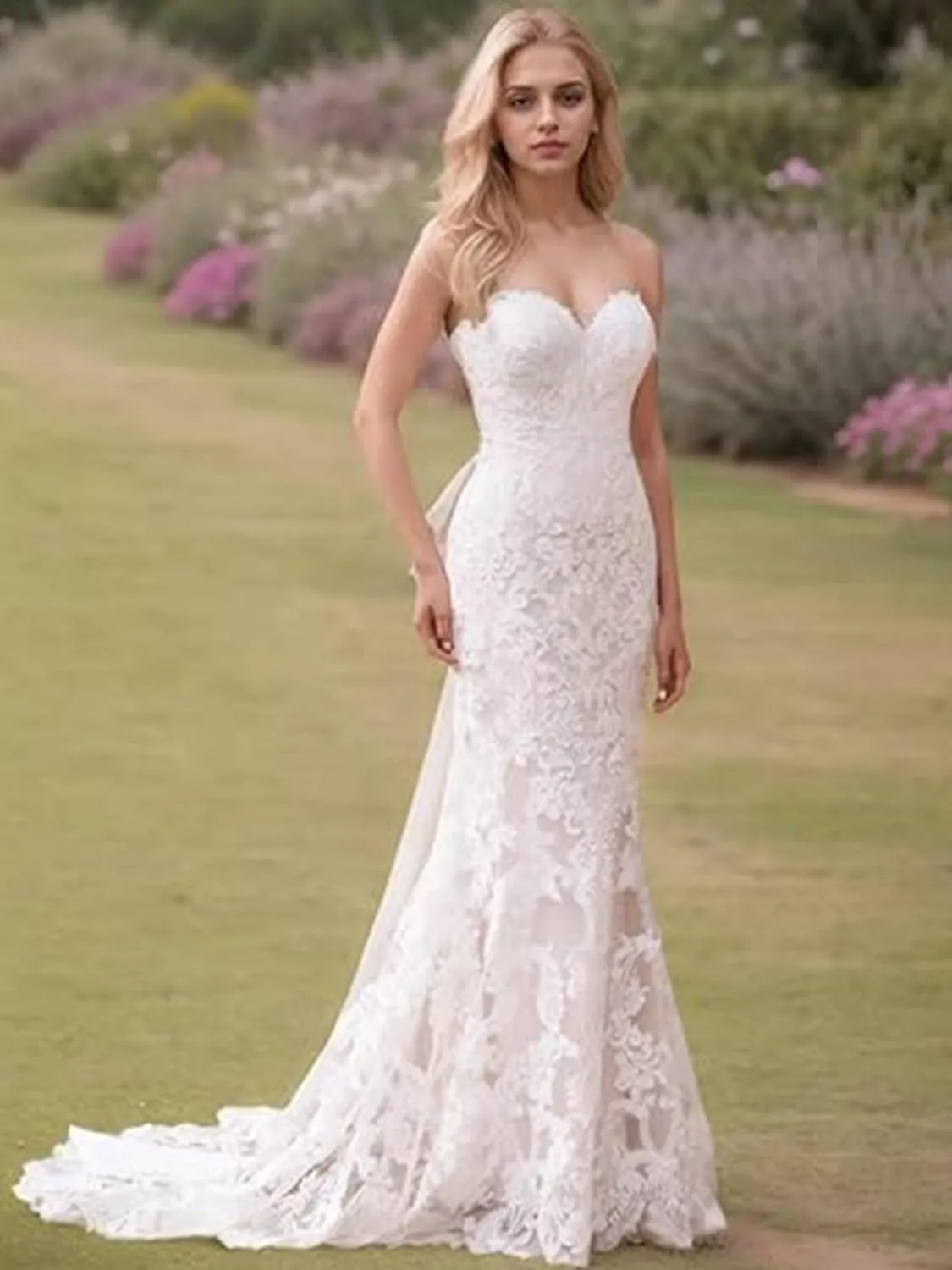 Wedding Dresses for Bride Long Lace Applique Tulle Bridal Gown Boho Beach Wedding Dress