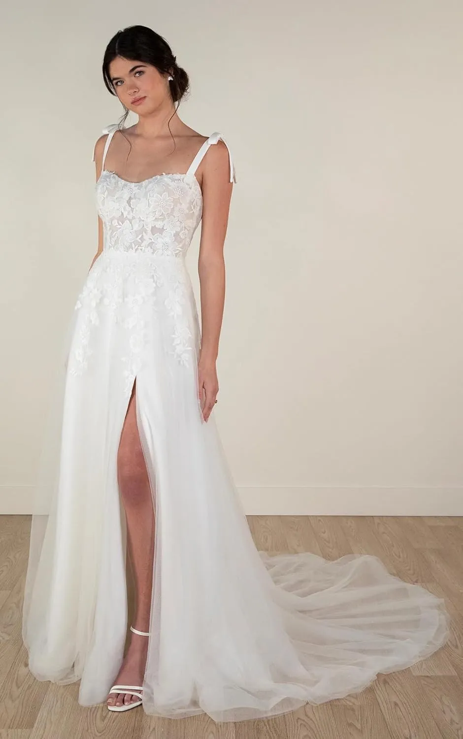 Wedding Dresses for Bride Long Lace Applique Tulle Bridal Gown Boho Beach Wedding Dress