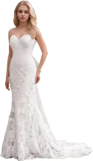 Wedding Dresses for Bride Long Lace Applique Tulle Bridal Gown Boho Beach Wedding Dress