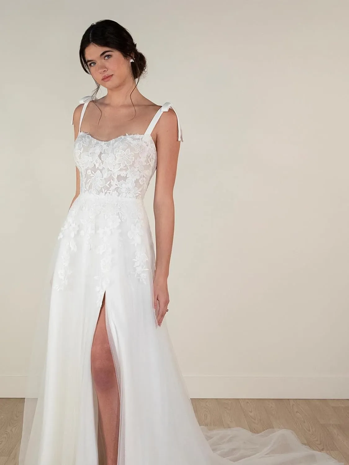 Wedding Dresses for Bride Long Lace Applique Tulle Bridal Gown Boho Beach Wedding Dress