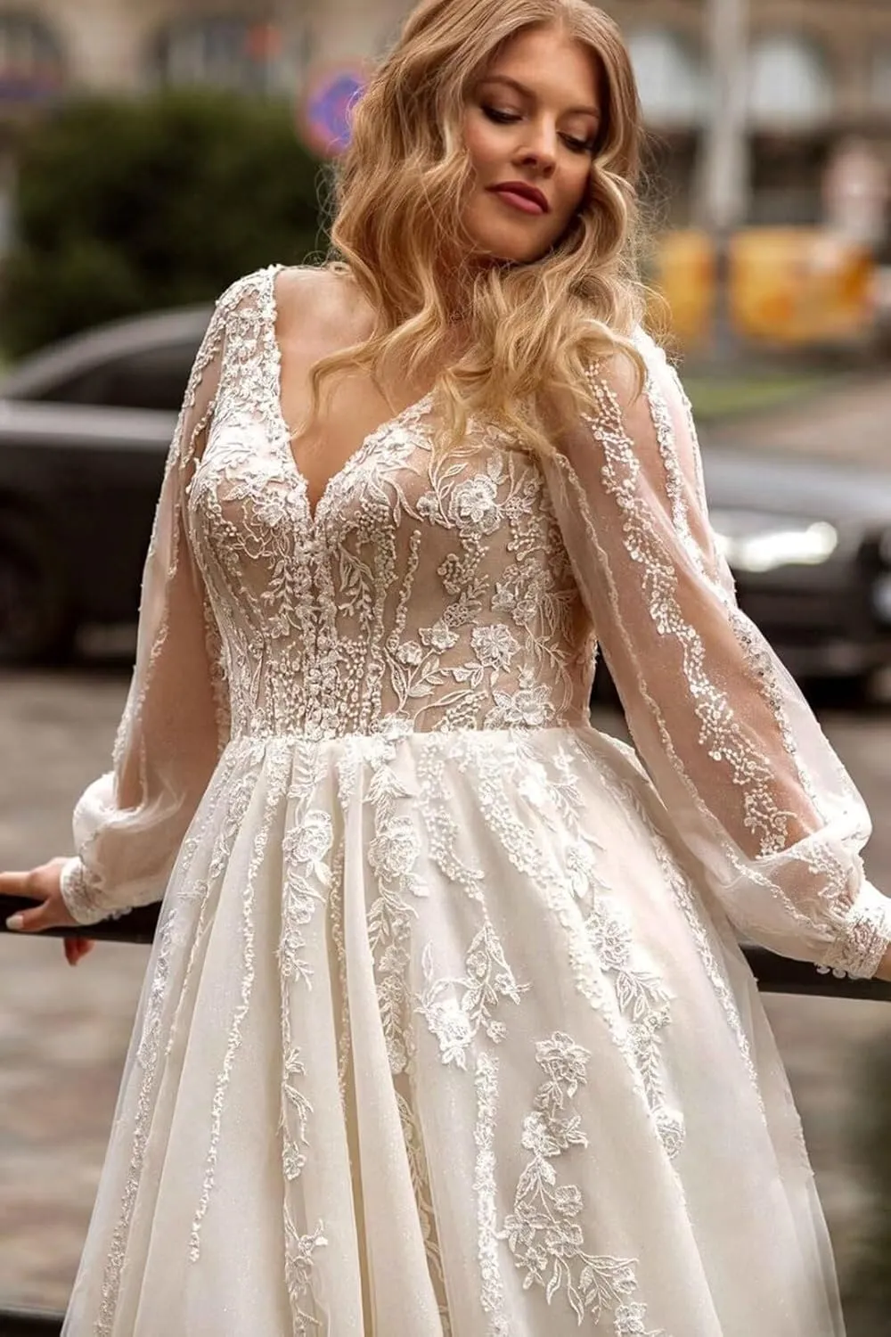 Wedding Dresses for Bride Long Lace Applique Tulle Bridal Gown Boho Beach Wedding Dress