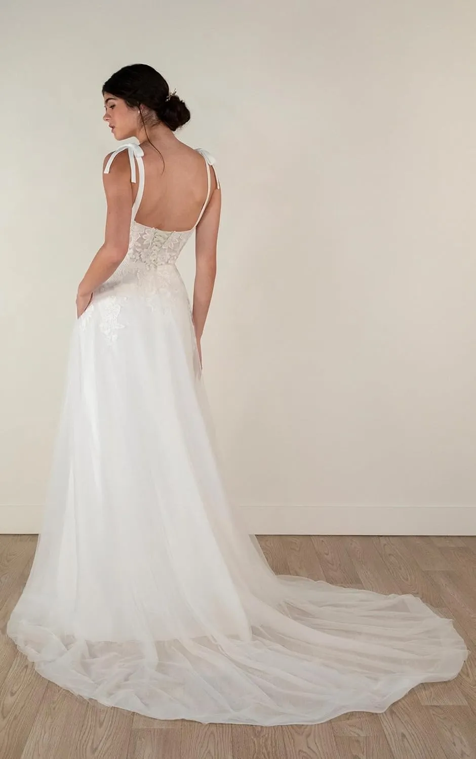 Wedding Dresses for Bride Long Lace Applique Tulle Bridal Gown Boho Beach Wedding Dress