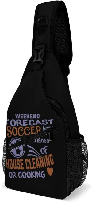 Weekend Forecast Soccer Fashion Sling Bag Shoulder Chest Crossbody Bags for Women Men Backpack Daypack Travel Hiking