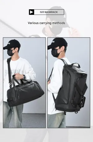 Wet and dry separation fitness training bag - business travel bag, portable multifunctional men's travel bag luggage bag(Blue)