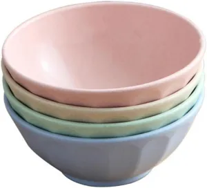 Wheat Straw Dinnerware Sets 4 Pcs Straw Bowls Lid for Rice Soup Salad Instant Noodles Unbreakable Space-saving