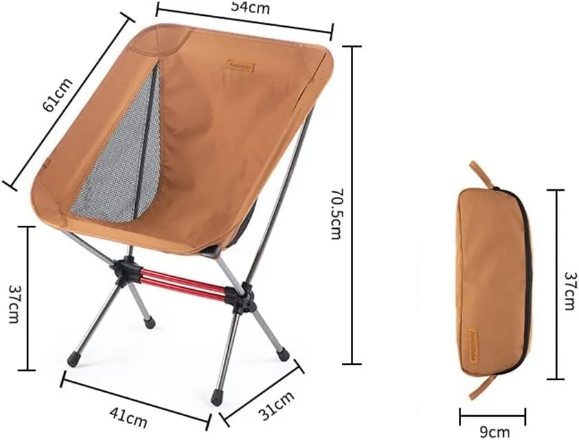 Widened Outdoor Folding Chair Portable Leisure Sketching Beach Camping Fishing Moon Chair (Brown 70.55437cm)
