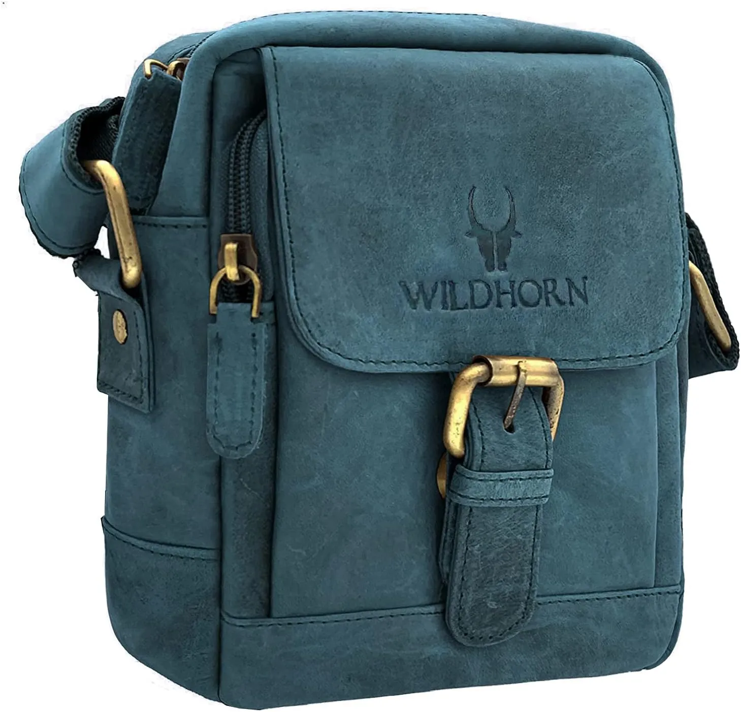 WILDHORN® Original Leather 9 inch Sling Bag for Men I Multipurpose Crossbody Bag I DIMENSION: L- 8 inch H- 9 inch W- 3 inch