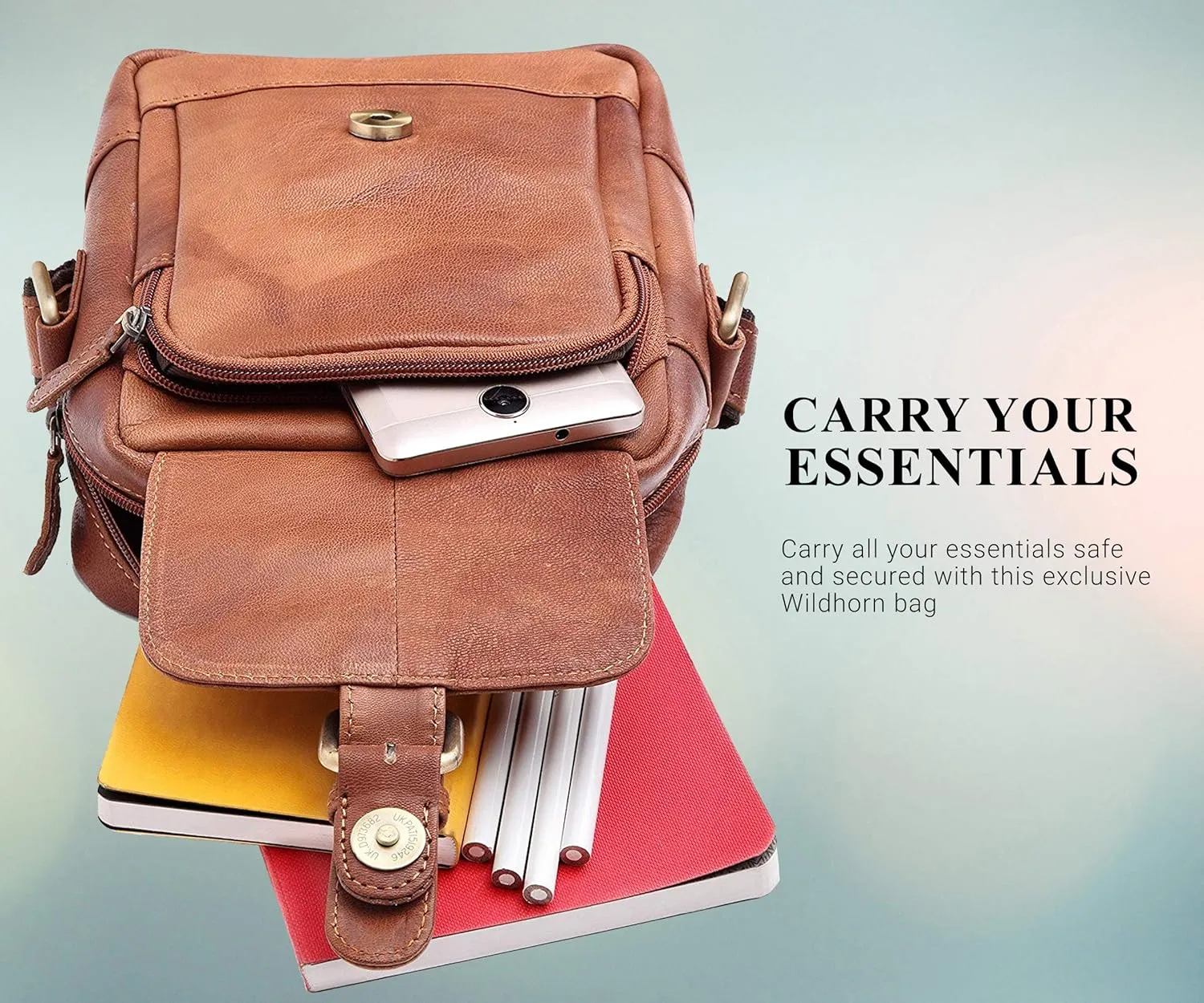 WILDHORN® Original Leather 9 inch Sling Bag for Men I Multipurpose Crossbody Bag I DIMENSION: L- 8 inch H- 9 inch W- 3 inch