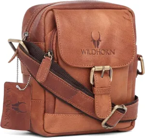 WILDHORN® Original Leather 9 inch Sling Bag for Men I Multipurpose Crossbody Bag I DIMENSION: L- 8 inch H- 9 inch W- 3 inch