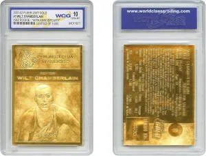 Wilt Chamberlain Fleer 1962 Rookie Design Gold Card #8 Philadelphia Warriors - Graded GEM Mint 10