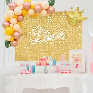 Wokceer Shimmer Wall Panels - 12 Gold Sequin Backdrop for Christmas, Birthday, Wedding, Anniversary & Engagement Parties - Home Decor