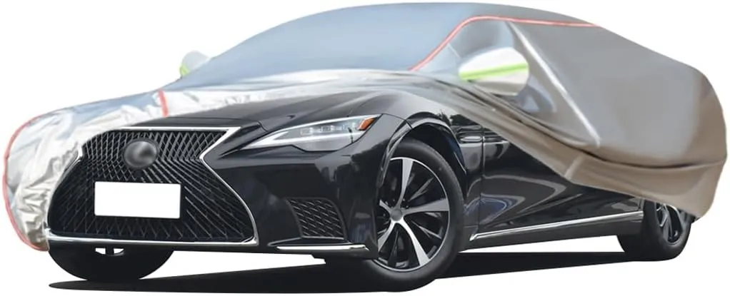 WOLWES Car Cover Are Suitable For Lexus LS 400/430/460/500/600 All-weather Windproof, Snowproof, Rainproof, UV-protected And Breathable All-season Universal With Side Door Zip Oxford Cloth Car Cover (