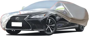 WOLWES Car Cover Are Suitable For Lexus LS 400/430/460/500/600 All-weather Windproof, Snowproof, Rainproof, UV-protected And Breathable All-season Universal With Side Door Zip Oxford Cloth Car Cover (