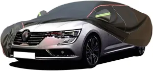 WOLWES Car Cover are Suitable for Renault Talisman Sedan All-Weather Windproof, Snowproof, Rainproof, UV-Protected and Breathable All-Season Universal with Side Door Zip Oxford Cloth Car Cover (Color