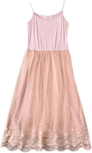 Women Casual Floral Lace Trim Extender Camisole Dress Slip Spaghetti Tank Top for Summer