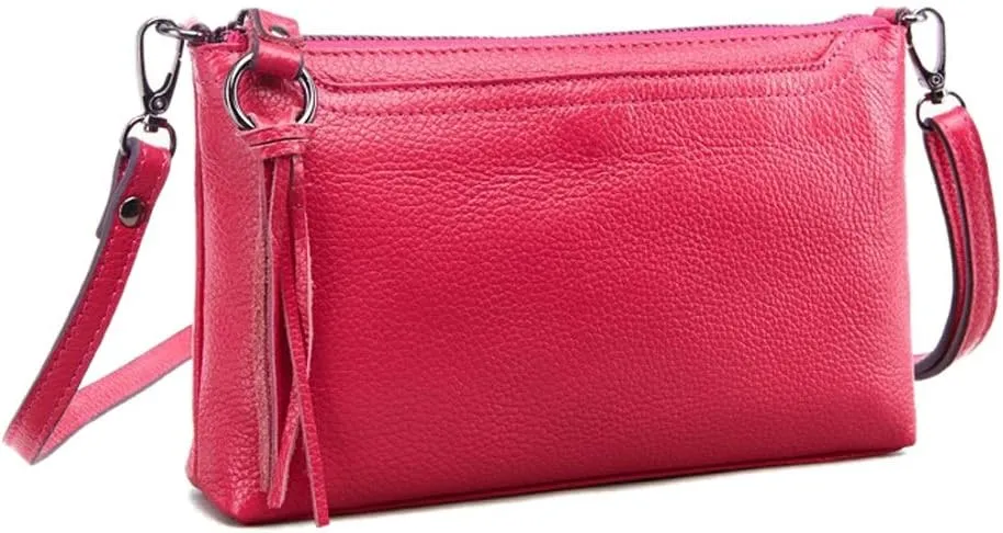 Women Crossbody Bag Genuine Leather Small Clutch Purse Cute Shoulder Bag Zipper Phone Wallet for Ladies