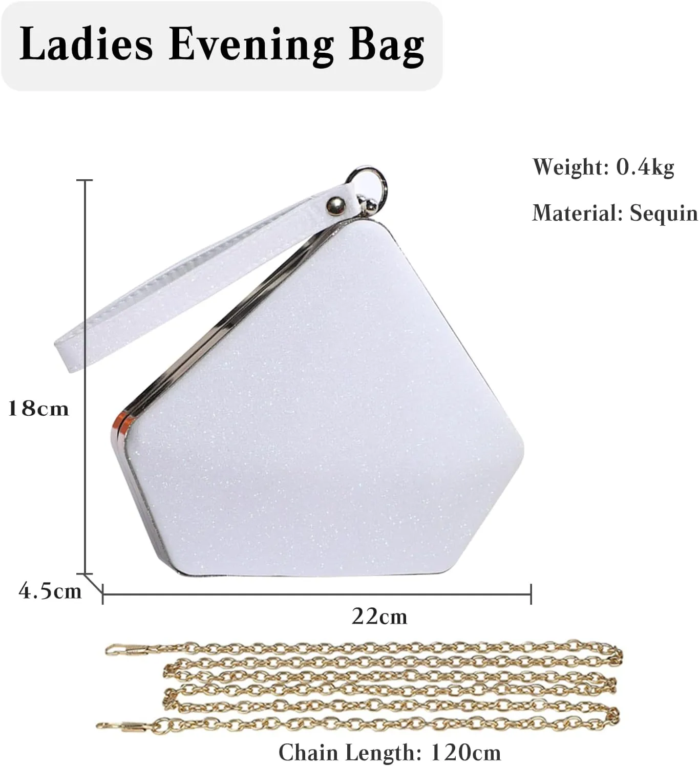Women Evening Bag Sequin Clutch Bag Bridal Wedding Purse Ladies Sparkly Handbag Glitter Pentagon Shoulder Bag