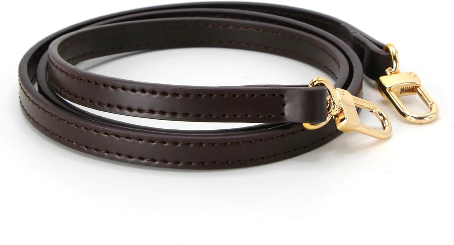 Women handlle Bag Strap Leather Replacement Straps Adjuster Bags Straps (Brown, length90cm)